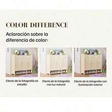 Mueble Zapatero Gran Capacidad Para Recibidor Con 4 Puertas 7 Niveles - Blanco - Ver 10
