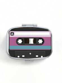Square Pill Box With Printed Pattern And Magnetic Strip, Portable Pill Storage Compartment, Mini Metal Storage Box, Portable Jewelry And Pill Box, Travel Pill Box, Large Capacity Compartment, Weekly Pill Organizer Box, Suitable For Daily Medications And Vitamins, Essential For Doctors And Nurses, Emergency Needs, Travel, Hiking Emergency Rescue, Personalized Creative Gift With Logo - Multicolor - View 11