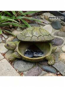 1pc Cast Iron Turtle Shaped Hidden Key Storage Box - Outdoor Key Hiding Box, Decorative Garden Sculpture, Spare Key Storage, Compact Hiding Solution For Home, Yard And Patio - Multicolor - View 9