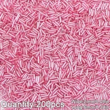 200顆 2x6mm 長管玻璃種子珠，鍍銀管珠，珠寶製作 DIY 手工藝品與藝術配件裝飾珠 - 10g管珠 - 查看 15