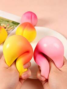 1 pieza Pelota antiestrés con forma de durazno, suave y rebotante, pelota antiestrés sensorial de rebote lento, pelota de fruta para apretar, pelota de fruta para alivio de la presión, alivio del estrés táctil, pelota antiestrés con sensación manual, regalo creativo para alivio del estrés, regalo de relajación, regalo de broma, súper suave, alivia el estado de ánimo - Multicolor - Ver 2