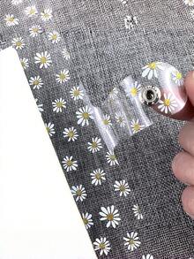 1 pieza Carpeta de hojas sueltas de PVC transparente con clip de papel de margarita pequeña A5, cuaderno de contabilidad de presupuesto impermeable, artículos de papelería esenciales para volver a la escuela, adecuado para almacenar fotos, pegatinas, tarjetas, recibos, facturas, notas, coleccionables, exámenes y fotografías. Artículos de papelería para volver a la escuela, adecuado para uso en el hogar, la oficina y los viajes, también adecuado para el almacenamiento de álbumes de fotos hechos a mano. - Multicolor - Ver 7