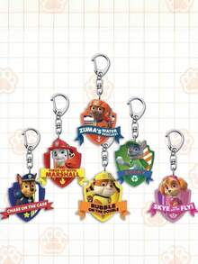 Paw Patrol 6/10/20/30件組 汪汪隊可愛Woof Team卡通角色鑰匙圈，可掛包包、鑰匙等，適合作為禮物與獎勵 - 彩色 - 查看 9