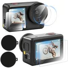 [8-In-1]Multi-Function Set, Compatible With DJI Osmo Action 6/Action 5Pro Camera - 6 Anti-Scratch Glass Screen Protectors For Lens, Front And Rear Screens + 2 Lens Covers, 9H Scratch-Resistant, High-Definition Transparent, Suitable For Surfing, Skiing, Cycling And Other Sports. - View 2