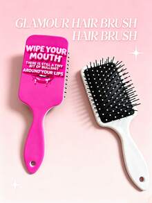 1pc Large Letter Series Full Print Air Cushion Comb, Vibrant Color Massage Comb, Suitable For Hair Styling, Curly Hair, Straight Hair, All Hairstyles, Barber Salon Beauty Travel Essential Hair Care Product, Campus Portable Air Cushion Comb - Multicolor - View 8