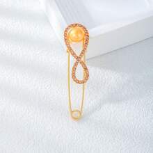 1pc-Fashion Elegant Infinity Brooch Zinc Alloy Rhinestone Inlaid Brooch Suitable For Women Daily Banquet Party Wear Dress Suit Accessory - XD825160 - View 4