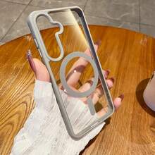 Compatible With Samsung Galaxy A56 A36 A26 A16 A06 S26 S25 FE S26 FE A57 A37 A17 A07 Case Strong Magnetic Cover Slim Shockproof Case For S26 Ultra S25 Ultra S24 Ultra S23 Ultra With Translucent Hard Back - Grey - View 2