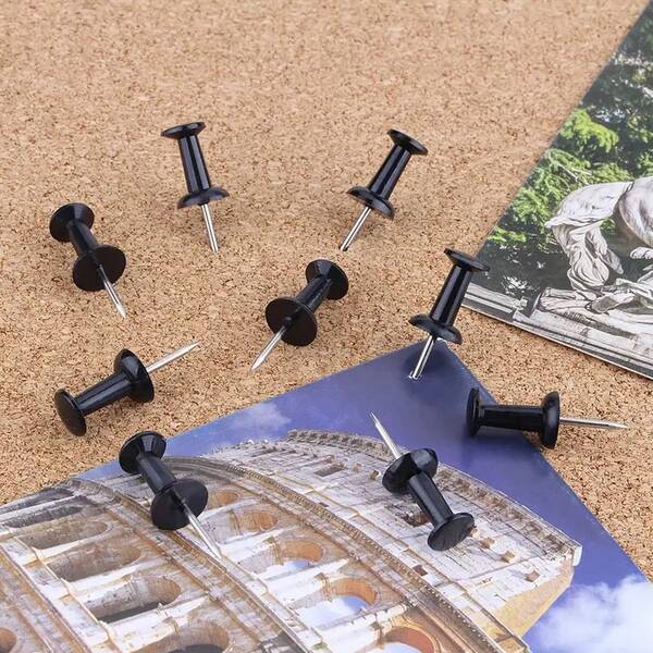 50/100/200 Pcs Push Pins Clear Plastic Strong Thumb Tacks Flat Thumb Tacks Steel Point For Bulletin Boards, Cork Boards, Maps, Photos, And Papers