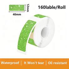 12x40mm Nhãn dán lấp lánh cho máy in nhãn Markife P15 P12 P11 D30 Q30S, chống nước, tự dính, giấy chủ đề - 12x40mm - Xem 11
