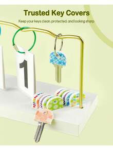 10/5/1pc Floral Pattern Non-Slip Silicone Key Covers, Durable Non-Slip Key Identifiers, Suitable For Home, Office And Door Keys, Perfect For Family Members And Roommates, Keep Organized, Home Decor, Home Essentials, Gift For Grandma (Random Style) - View 3