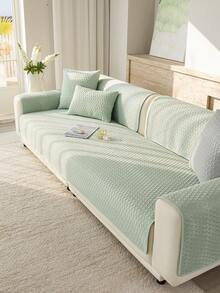 SANMOSPIN 1 Buah Bantal Sofa Sutra Es Musim Panas, Bantalan Kursi Sofa Sutra Pendingin, Penutup Sofa Anti Selip, Tersedia Berbagai Ukuran untuk Sofa 1/2/3/4 Dudukan, Dapat Dicuci untuk Berbagai Dekorasi Rumah - Hijau - View 4
