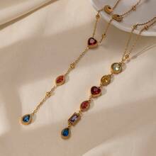 Collar para mujer, acero inoxidable 304 de alta calidad, nuevo estilo de moda, joyería simple para uso diario, perfecto para uso diario y de trabajo, regalos especiales - Dorado - Ver 3