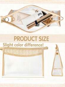 New Cross-Border Women's Handheld Cosmetic Organizer Bag Transparent Toiletry Storage Bag - Beige - View 8