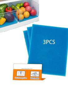 3PCS Blue/Green Refrigerator Drawer Liners, Prolong The Freshness Of Fruits And Vegetables Fridge Cooling Shelf Extenders, Kitchen Organization Tools For Refrigerators, Anti-Mold Filter Mesh Nets As Household Kitchen Utensils - 3pcs - View 13
