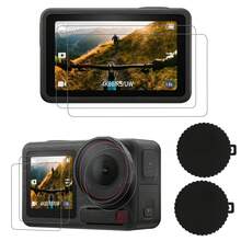 [8-In-1]Multi-Function Set, Compatible With DJI Osmo Action 6/Action 5Pro Camera - 6 Anti-Scratch Glass Screen Protectors For Lens, Front And Rear Screens + 2 Lens Covers, 9H Scratch-Resistant, High-Definition Transparent, Suitable For Surfing, Skiing, Cycling And Other Sports. - View 5