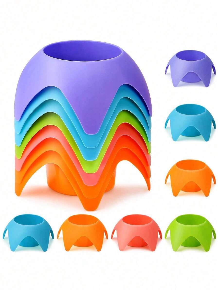 3pcs Beach Cup Holder Tray Set, Beach Vacation Essential, Can Hold Drinks And Phones, Suitable For Camping, Picnic, Beach Outings And Parties, Portable Accessories, Suitable For Women, Family Travel Essential, Summer Gift - A - View 1