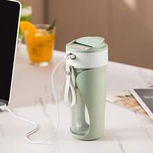 1pc Rechargeable Portable Juicer Cup, Home Mini Juice Maker, 450ML Large Capacity, Fine Juicing, A Very Convenient And Practical Multi-Function Mini Electric Fruit & Vegetable Juice Blender Cup. - Multicolor - View 10