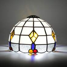 1pc Iridescent Diamond Style Colorful Glass Lampshade, Top Diameter 1cm, Bottom Diameter 20cm, For Table Lamp, Pendant Light, Wall Lamp, Ceiling Light Replacement Lampshade - Style 31 - View 1