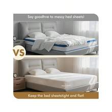 Lock Sheet Holders Set Of 4, Heavy Duty Bed Sheet Holders With Fitted Sheet Straps, Keep Sheets Firm & Tight, Corner Fitted For All Mattress Sizes Bedsheet Clip Durable Bedding Accessories (Black) - Light Grey - View 6