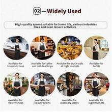 1/3/5pcs Women's Polyester Apron, Simple Style Black Apron With Pockets, Thickened Waist Apron, Fashionable Home Kitchen Workwear, Kitchen Supplies - Multicolor - View 5