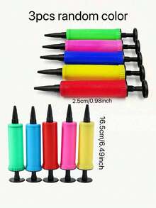 3pcs Balloon Inflator Set, Includes Manual Air Pump, Portable Foot Pump And Balloon Blower, Suitable For Birthday Party, Celebration, Wedding, Balloon Inflation (Random Color) - Multicolor - View 13