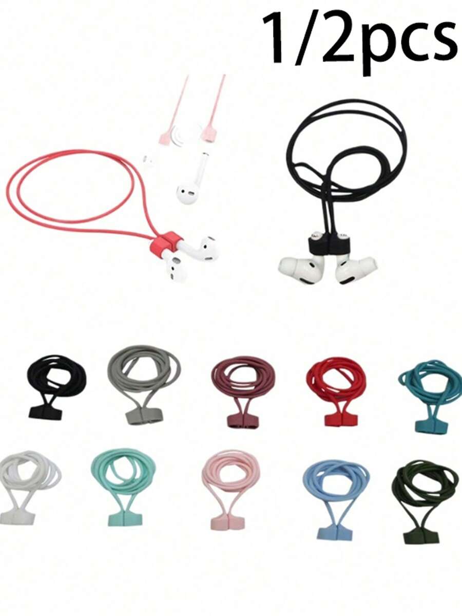 1/2pcs Universal Wireless Earphone Anti-Loss Lanyard, Durable Sports Lanyard - Multicolor - View 1