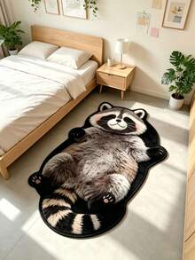 1pc Raccoon Lying Down Floor Mat, Living Room Rug, Carpet, Area Rug, Small Area Rug, Home Decor, Living Room Home Decor, Room Decor, Washable Rug - Lying Raccoon - View 2