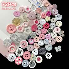 6/12/18/24/32/38/46/52/58/66/72/78/86/92/100Pcs Random Style Pink Buttons, Multiple Styles Randomly Distributed, DIY Handmade Buttons Suitable For Cardigans, Sweaters - Multi-Functional Versatile Decorative Buttons, Pink Series Loved By Women, Clothing Embellishment Decorative Buttons - Random Styles - View 21