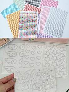 Rhinestone Phone Lanyard Sticker, Room Decor Sticker, Colorful Shiny Rhinestone Phone Sticker, Smartphone Wristband, Handheld Fan Accessory, Lens Cover Sticker, Metal Phone DIY Sticker, Phone Pendant, Phone Case Decor Sticker, Self-Adhesive Rhinestone Phone Accessory For Room Decor, Car Interior Decor Sticker, 17 Pro Lens Cover Sticker, 17 Phone Case Protection, Phone Accessories, Protective Case - Multicolor - View 10