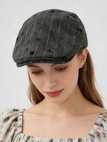 1 pieza Gorra tipo Newsboy estilo británico retro unisex, boina casual de calle para mujeres, gorra tipo Newsboy de unicolor minimalista para hombres, gorra de pintor versátil para pareja en primavera/verano - Multicolor - Ver 14