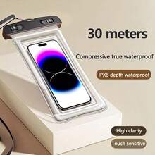 1pc Waterproof Phone Pouch With Touchscreen Function, Swimming And Rafting Gear, Underwater Photography Waterproof Bag, Perfect For Beach Trips And Vacations - Multicolor - View 4