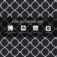 Reversible Outdoor Rug, Plastic Straw Mat W/ Carry Bag Ground Stakes For Garden RV Picnic Beach Camping 182x274cm Black - Default - View 6