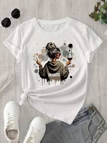 Christmas100% Printed Versatile Women'S Short-Sleeve-Shirt Mother'S DayHot Item - Black - View 8