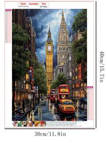 1 Set 5D Diamond Painting Kit, Landscape Round Diamond Art Full Set, Hand-Painted Canvas Decor, Suitable For Home, Bedroom, Living Room, No Frame, Perfect Gift For Family And Friends - round diamond - View 5