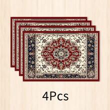 1pc Persian Style Placemat, Breakfast Mat, Coffee Mat, Coaster Set, Bowl & Plate Mat, Home Decor, Kitchen Accessory, Easy To Clean Placemat, Suitable For Family, Kitchen & Dining Table Decor, Holiday Gift, Multi-Piece Set, Linen Placemat - Multicolor - View 16