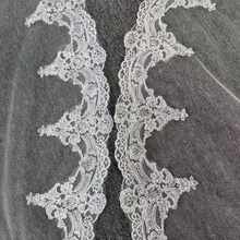 1pc Cathedral Lace Veil With Comb, 3*3M, Suitable For Bride Wedding - Multicolor - View 4