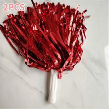 1pc Cheerleading Spirit Plastic Pom Pom With Handle, Team Party Dance Pom Pom, Cheerleading Pom Pom, Cheerleading Supplies - Multicolor - View 16