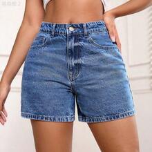 Women Denim Shorts - 彩色 - 查看 3