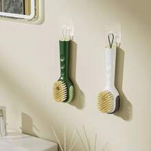 Convenient Shoe Cleaning Brush - Handheld With Refillable Cleaning Solution, Pressure Dispensing+Rubber Edge Brush Head Function, Suitable For Home Cleaning Scenarios Such As Suede Shoes, Leather Shoes, Cloth Shoes, Clothing, Bedding, Etc - A - View 3