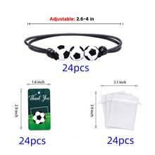 1/12/24 Football Bracelet Thank You Card & White Organza Bag Set, Suitable For Baby Shower Party Favors, Gender Reveal Ceremony, Baby Shower Decoration & Gifts - Multicolor - View 8
