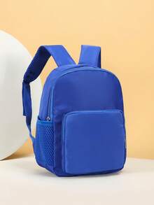Cute Cartoon Excavator Printed Backpack, Random Print Placement - Black - View 14