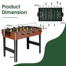 COSTWAY 4-In-1 Combo Game Table Set, Interactive Multi Game Table With Soccer, Air Hockey, Billiards & Table Tennis, Tabletop Football Table For Bars, Game Rooms, Family Night, Parties, Black/Natural - Apricot - View 2