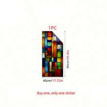 1PC Plaid Window Glass Static Sticker, Removable Privacy Colored Decorative Film, Suitable For Home And Office Bathroom Balcony, Sunshade Sticker, PVC Waterproof, Beautify Glass Window Decor Home Decoration (No Glue) - 1PC - View 9