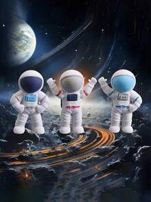 12入/組可愛太空主題橡皮擦，便攜精緻多功能迷你太空人橡皮擦，學生獎品、派對小禮物、返校季 - 彩色 - 查看 4