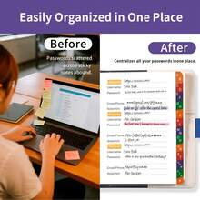 Secure Password Organizer, Password Book, Creative Password Book With Letter Tabs, Designed As A Lockable Personal Information Notebook, Including Diary And Password Management Functions, Office And School Supplies. - One Size - View 9