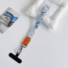 印花槍金屬扣織帶短款手腕掛繩 戶外防丟手機掛繩 內置夾扣，適用於手機掛繩、鑰匙圈吊飾、CCD相機掛繩、包包掛飾，中性款 - 彩色 - 查看 6