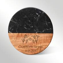1Pc Personalized Marble Wood Coasters | Custom Name Drink Coasters | For Coffee Mugs Tea Cups And Table Protection | Home Office Tea Room Decor | Housewarming Gift Wedding Gift | Birthday Gift | Anniversary Gift - Brown - View 8