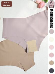GYEY 6 Stücke nahtlose Damen-Höschen in großen Größen mit hoher Taille, schnelltrocknend und atmungsaktiv, Nylon-Elasthan-Mischgewebe, 4-Wege-Stretch, für Yoga, Fitness und Tanz - Verschiedenfarbig - Übersicht 4