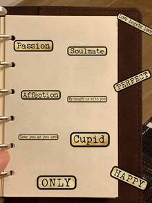 50pcs Retro-Style Text Stickers: Perfect For Decorating Notebooks, Envelopes, Flasks And Planners. These Self-Adhesive Decals Are Incredibly Stylish And Ideal For Winter And The New Year. - Multicolor - View 8