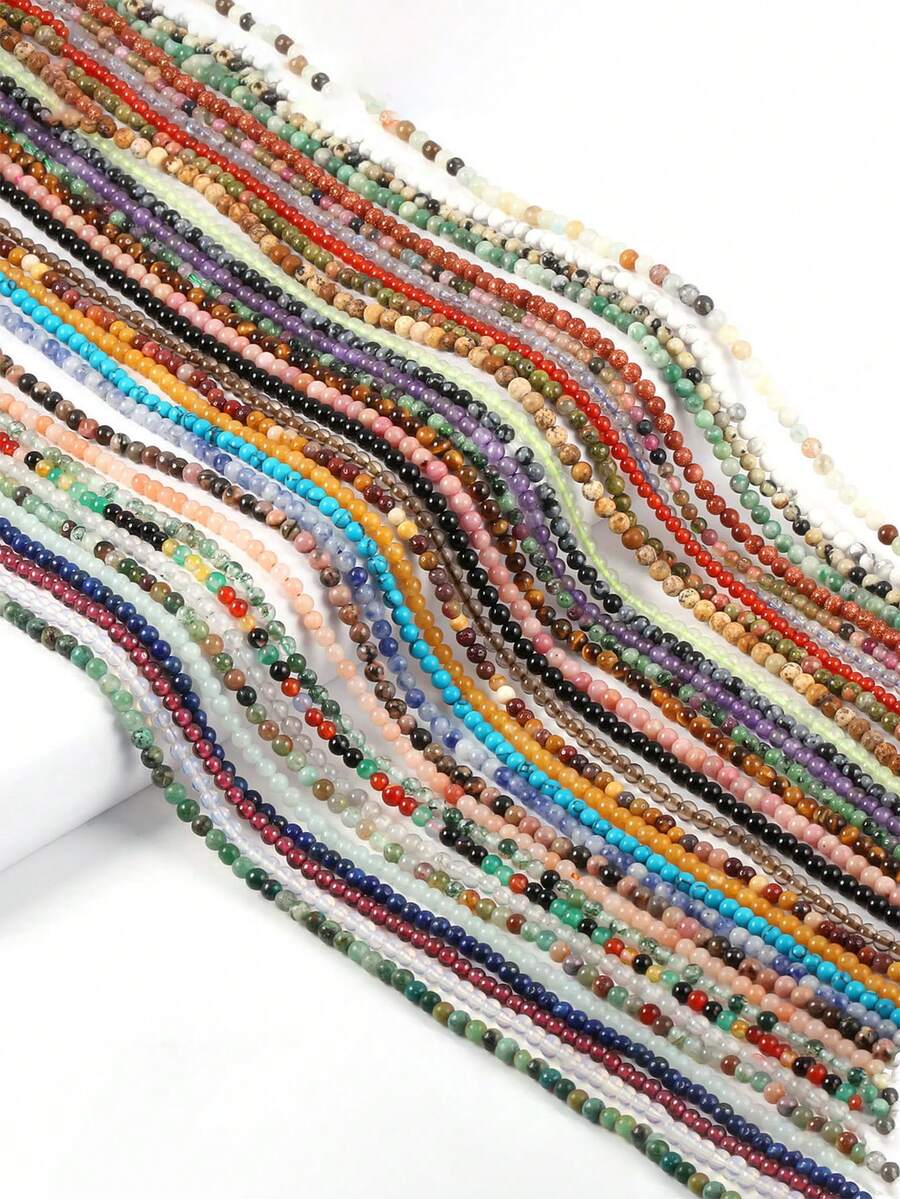 2mm Diy Jewelry Stone Beads Rondelle Natural Round Beads For Jewelry Making Beads Jewelry Making Decorative Beads - Multicolor - View 1